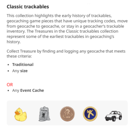 Classic trackables